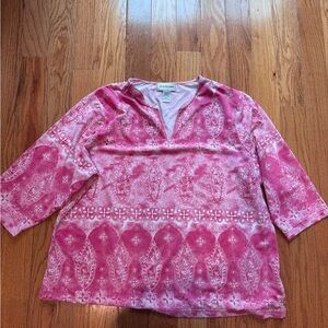 Stylish Pink and White Tunic Top